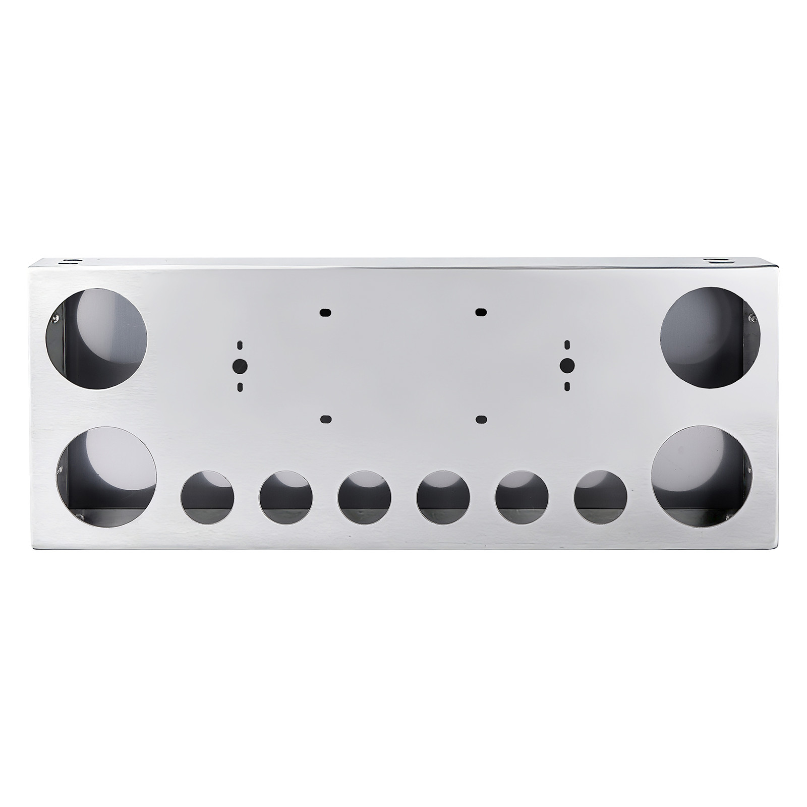 Tail Light Panel Stainless Steel with Four 4.49" and Six 2.76" Light Round Cutouts Rear Light Panel with a Backing Panel for Semi Truck